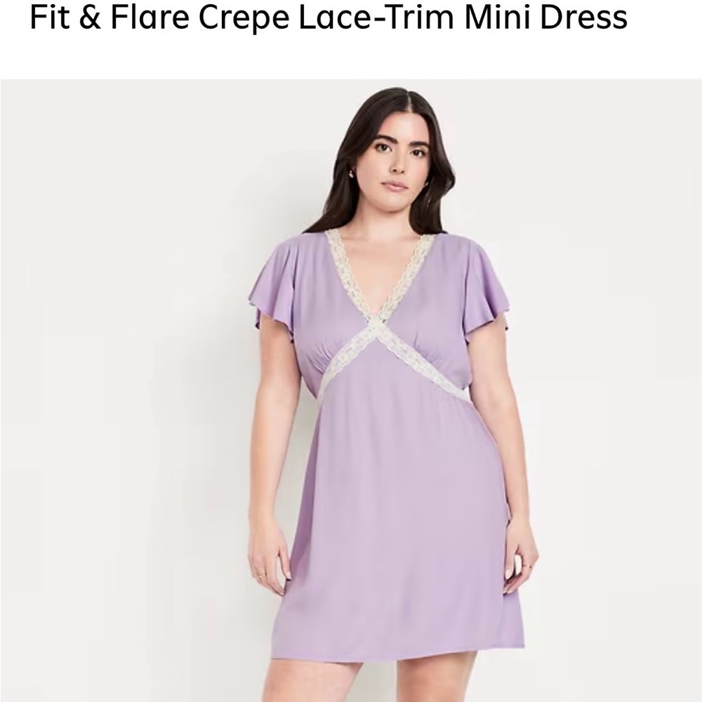 Old Navy Lavender Mini Dress with Lace Detail NWT
